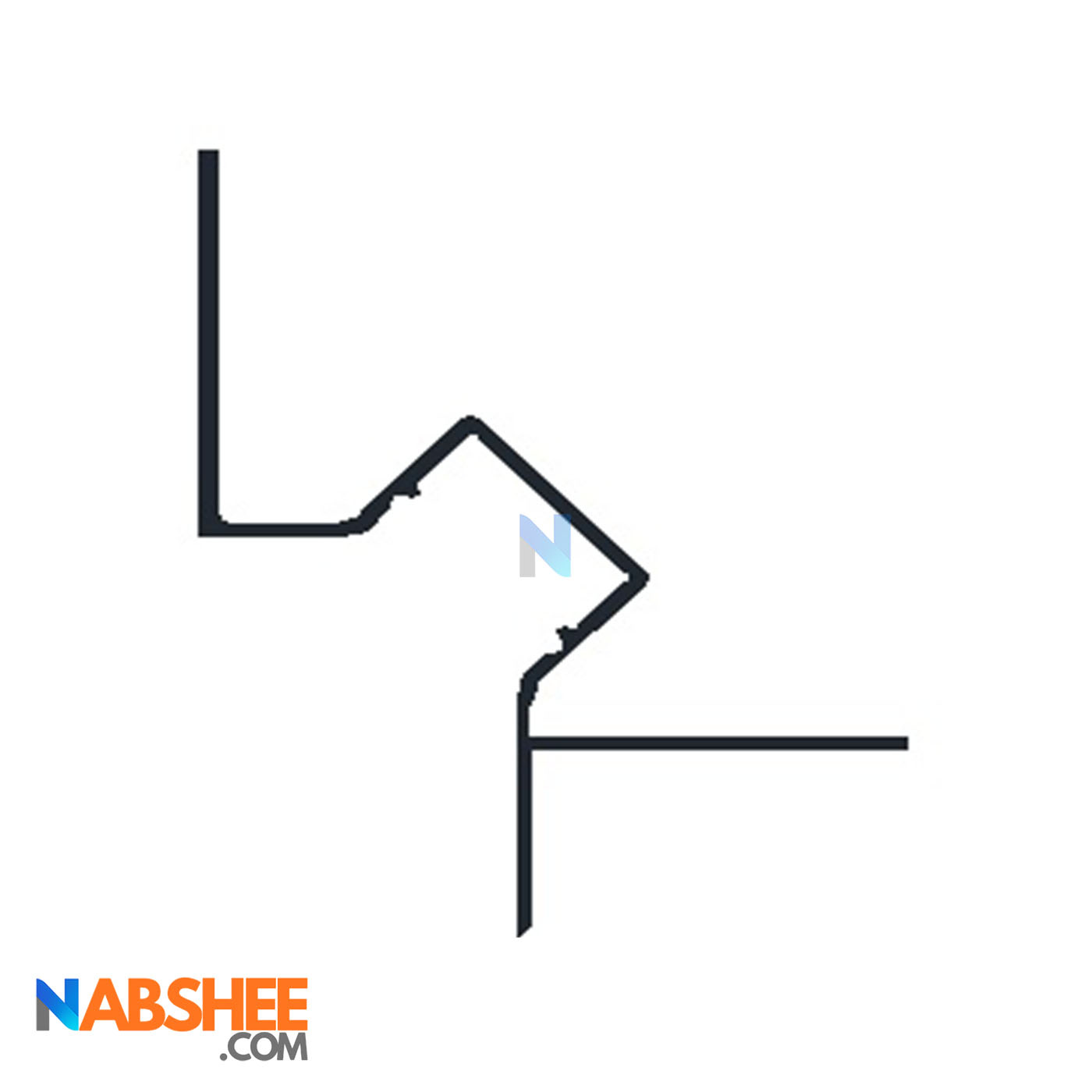 پروفیل چفت کناف 16 میل مشکی کد LK8